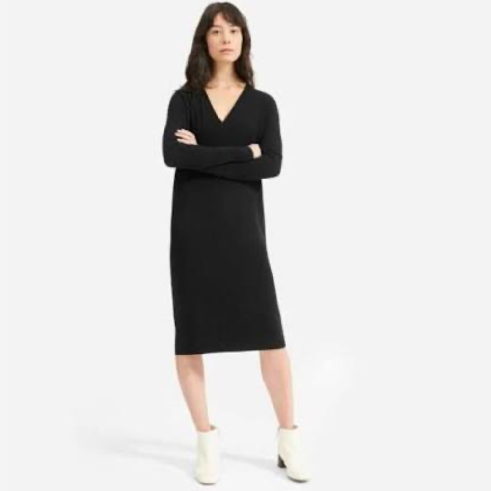Everlane Cashmere Black Midi Dress
